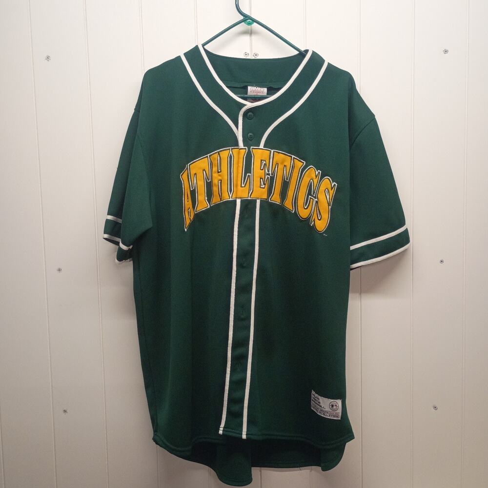 Vintage True Fan Oakland Athletics Stitched Jersey Mens XL Green MLB Baseball